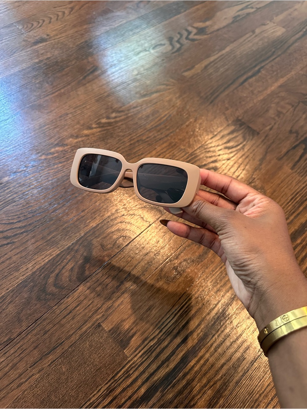 Brown Rectangular Sunglasses